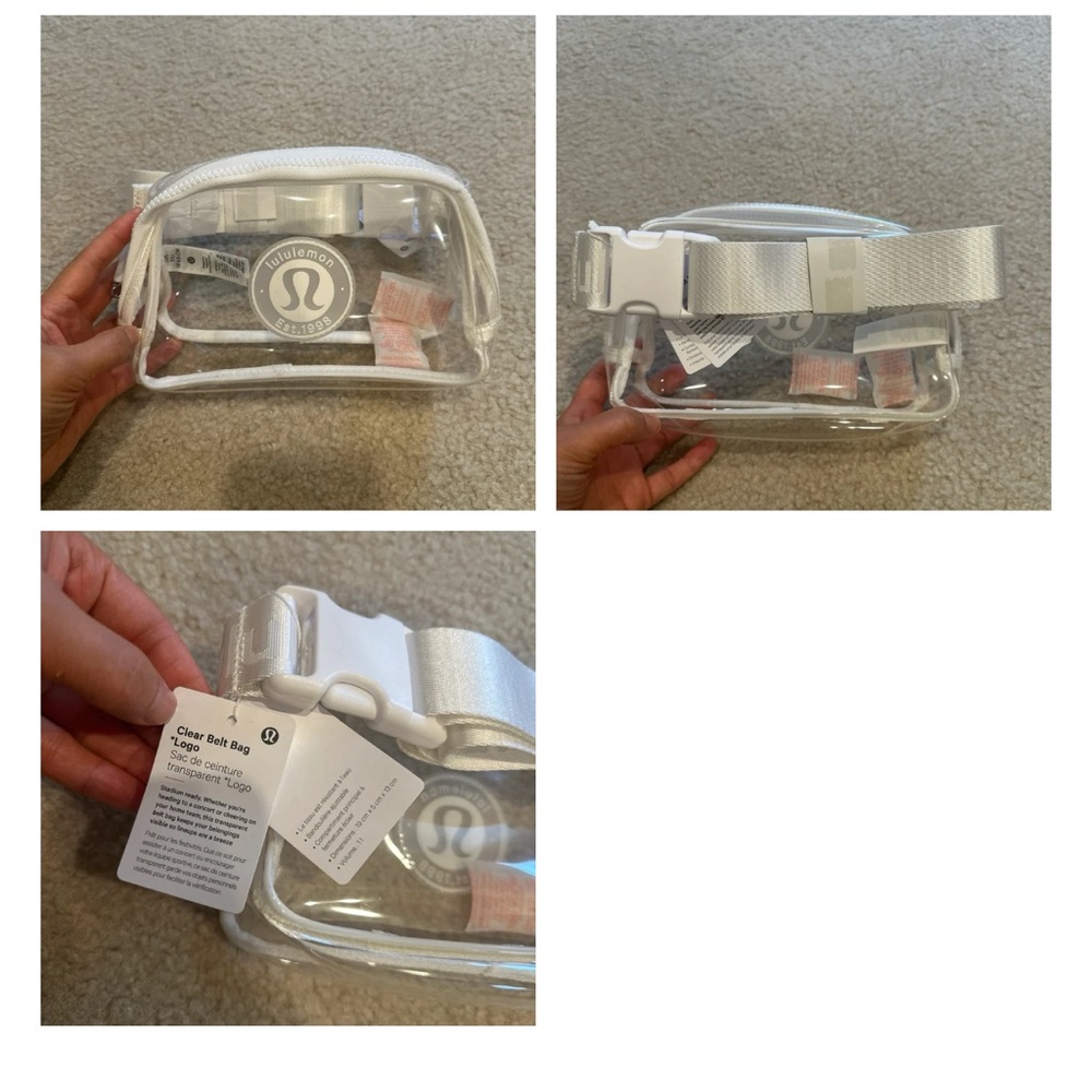 BNWT Lululemon White Clear Belt Bag